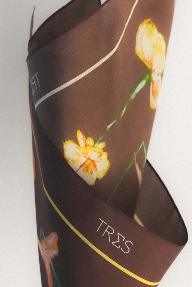 Brown Future Flourish Scarf