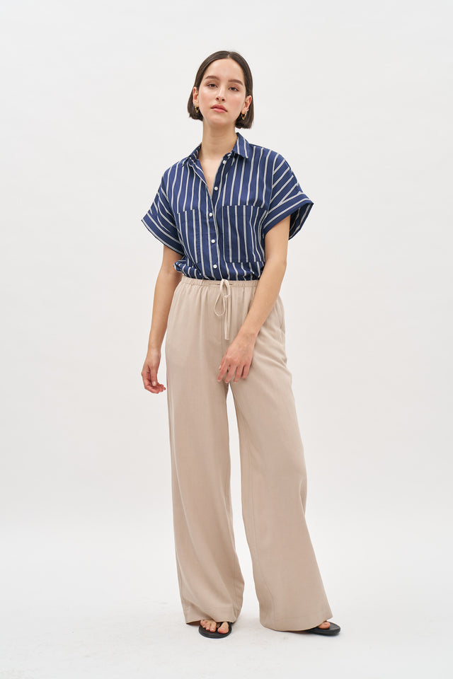 Daniel Blouse Navy Blue stripes