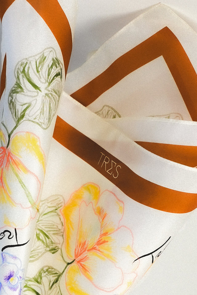 Beige Future Flourish Scarf