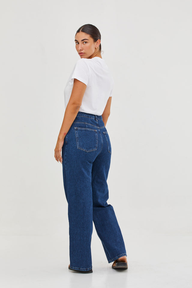 Loose Fit Denim Washed Blue