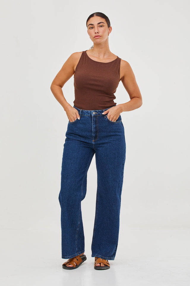 Loose Fit Denim Washed Blue