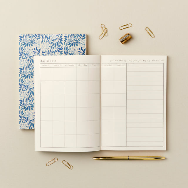 AYO Blue Flora Weekly Planner