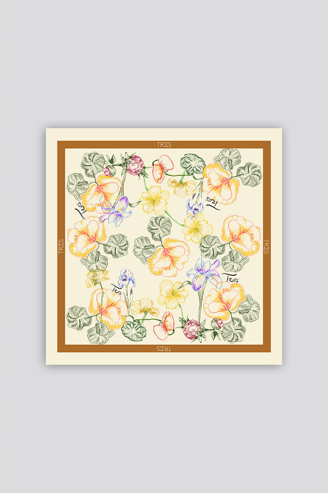 Beige Future Flourish Scarf