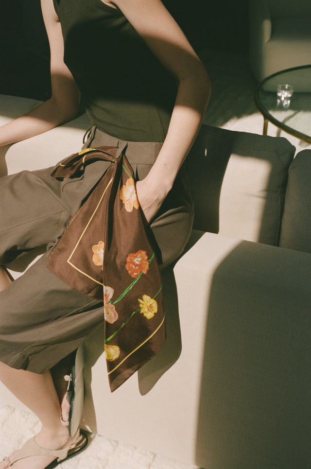 Brown Future Flourish Scarf