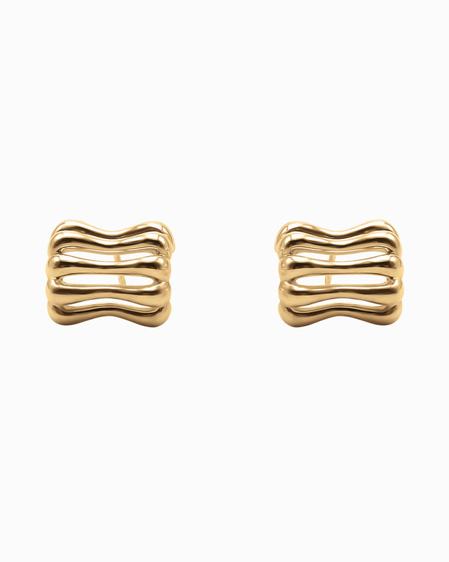 Ridge Huggies Earrings Gold