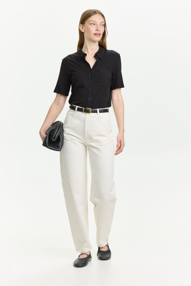 Barrel Leg Pants White