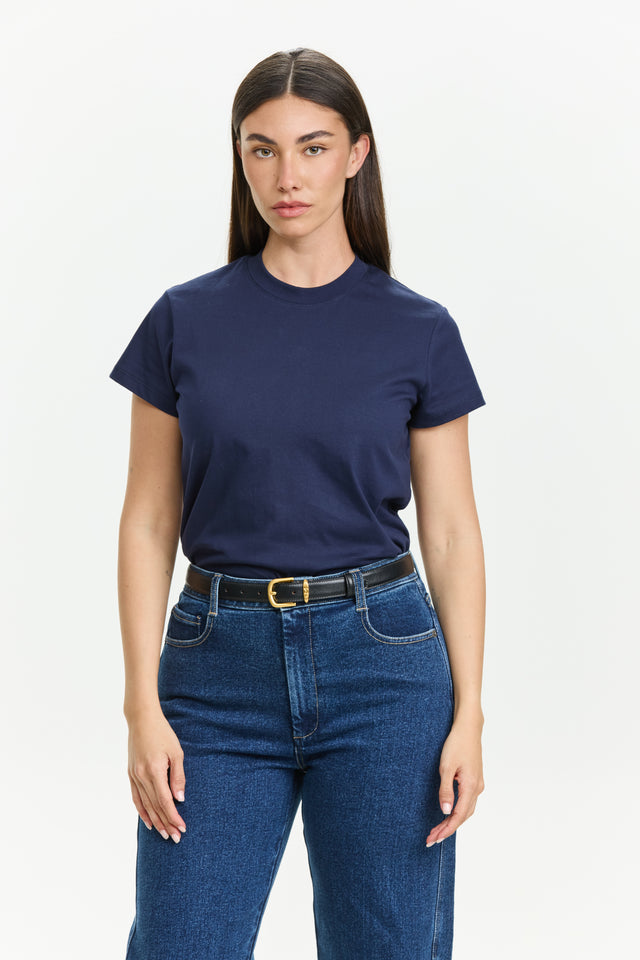 Tres fitted T Dark Blue