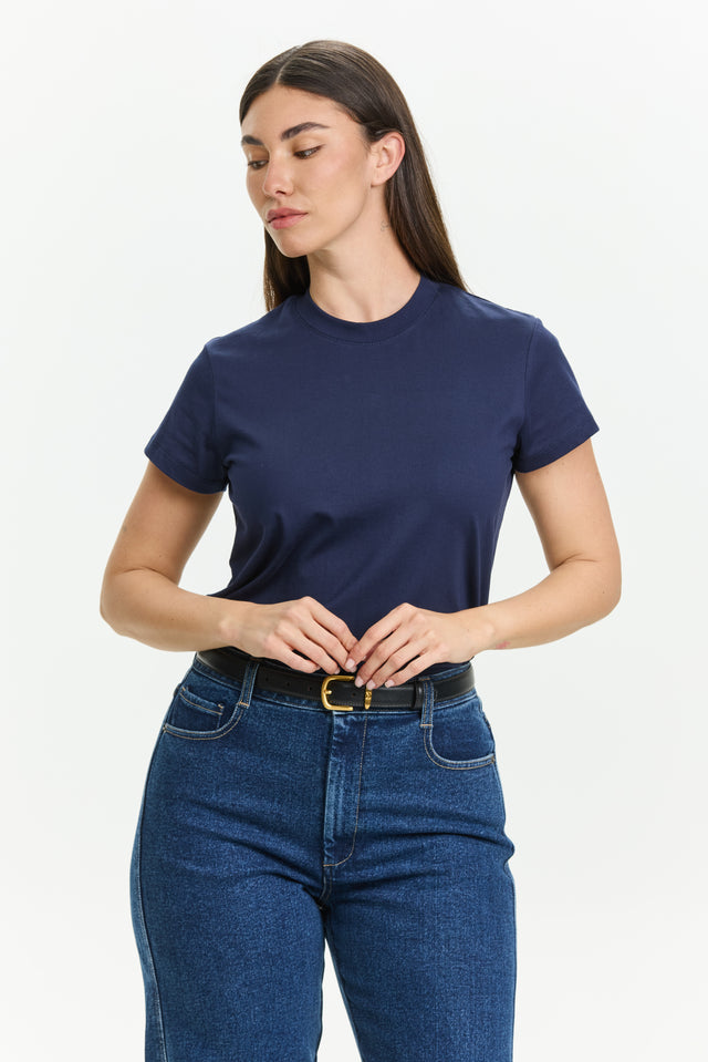 Tres fitted T Dark Blue
