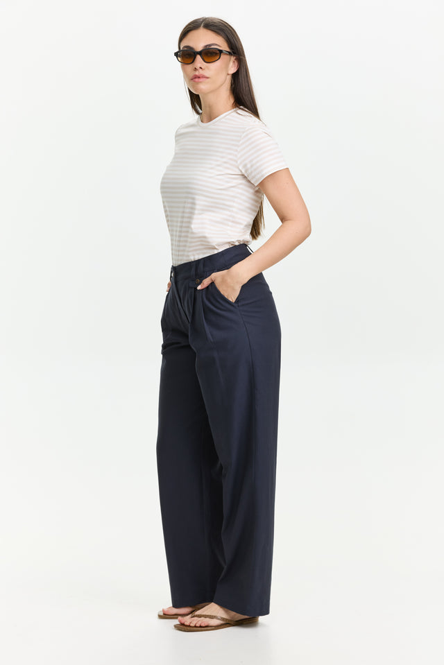 Noah Tencel Pants Navy Blue