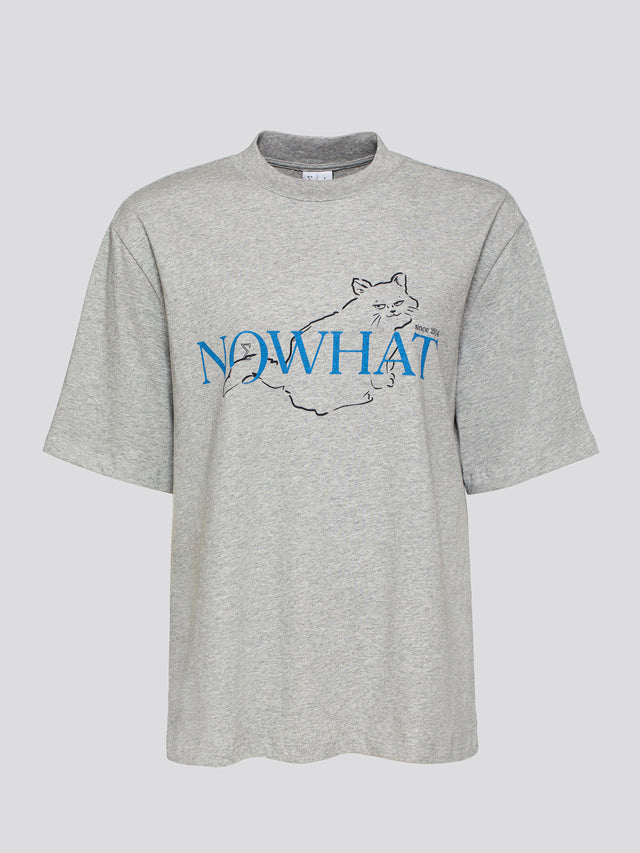 Now Cat Oversized T Melange Grey