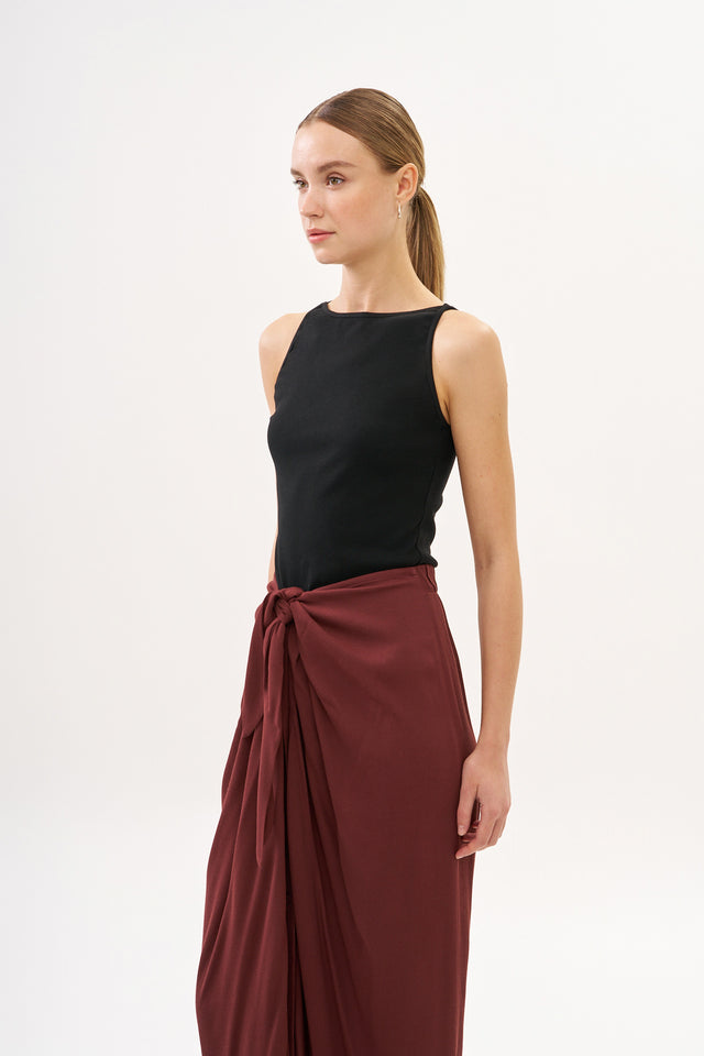 Vera Rib Tank Top Black