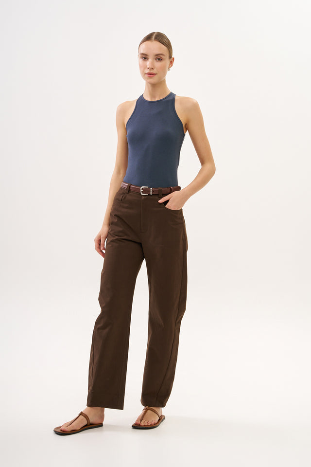 Barrel Leg Pants Brown