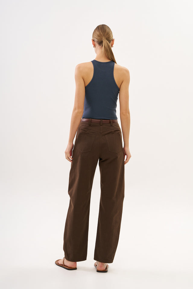 Barrel Leg Pants Brown