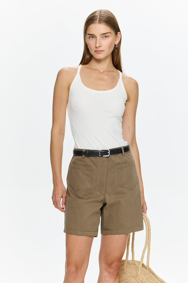 Pre-order: Lin Scop-neck Top White