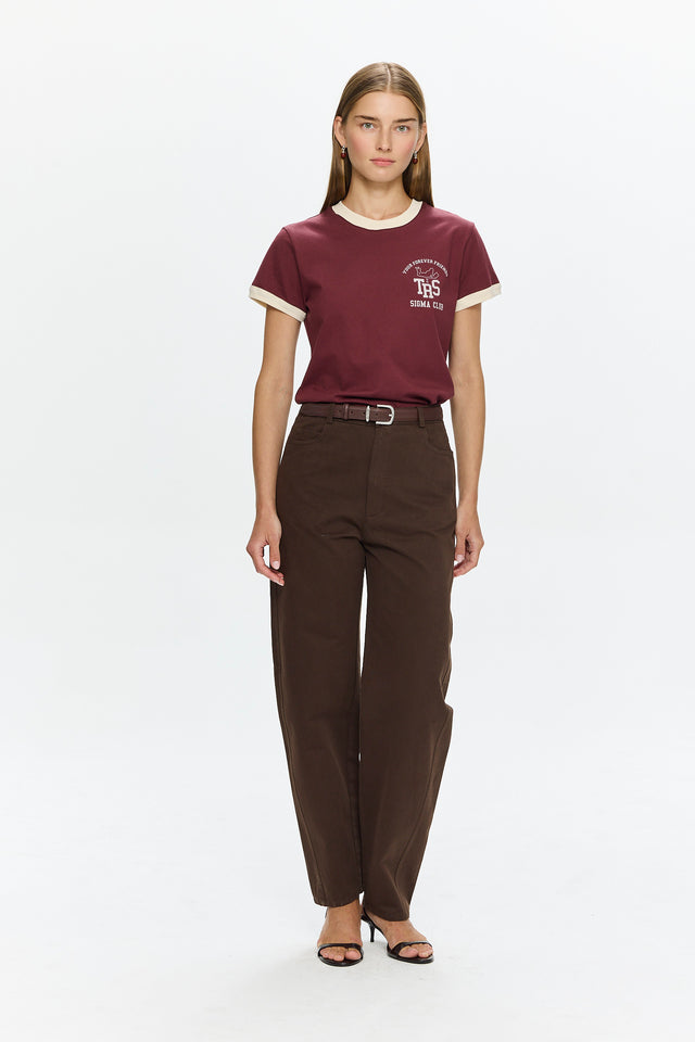 Barrel Leg Pants Brown