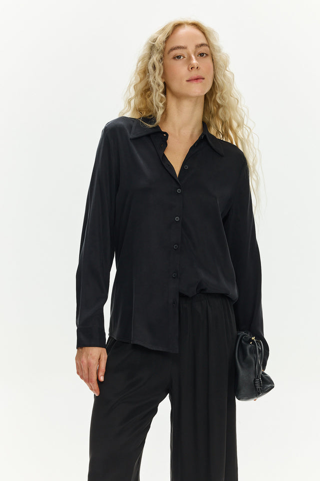 Cupro Blouse Black