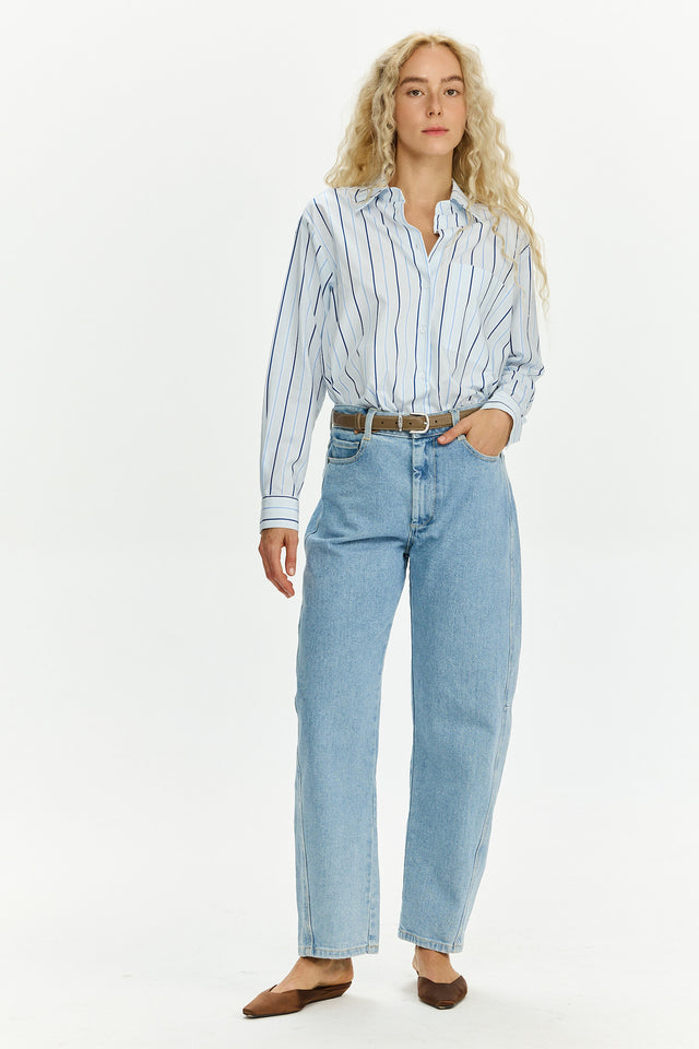 Barrel Leg Denim Light Blue