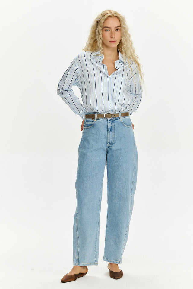 Barrel Leg Denim Light Blue