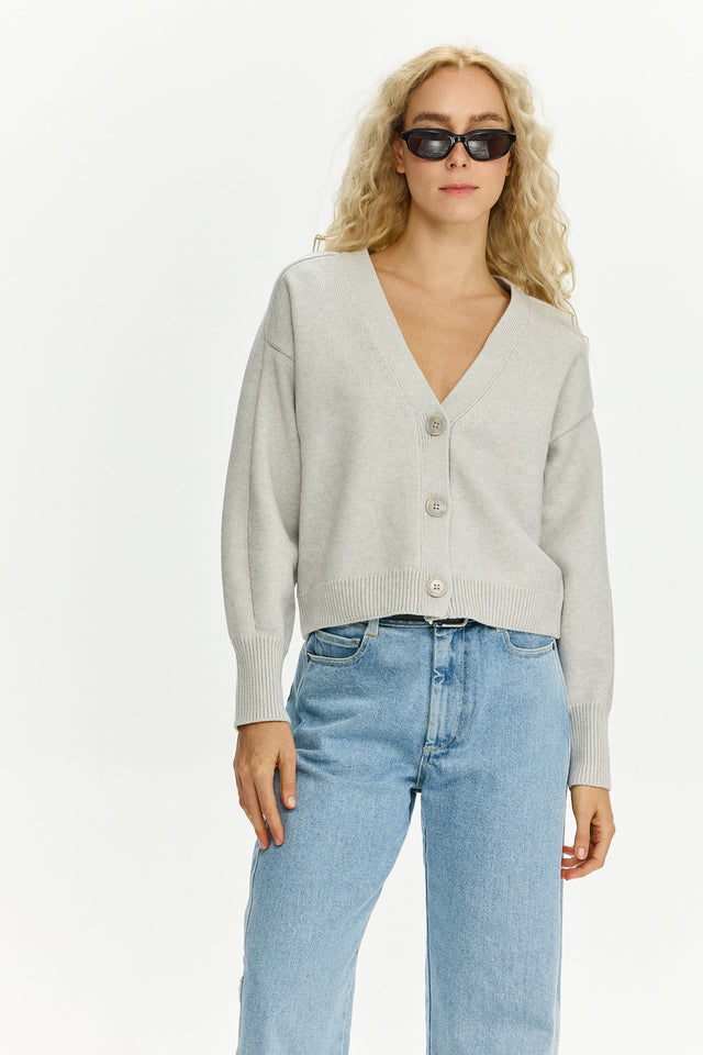 Mia Cardigan Grey Melange