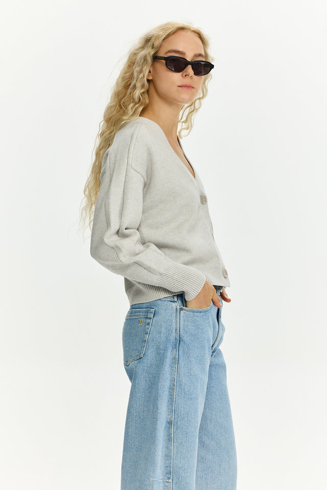 Mia Cardigan Grey Melange
