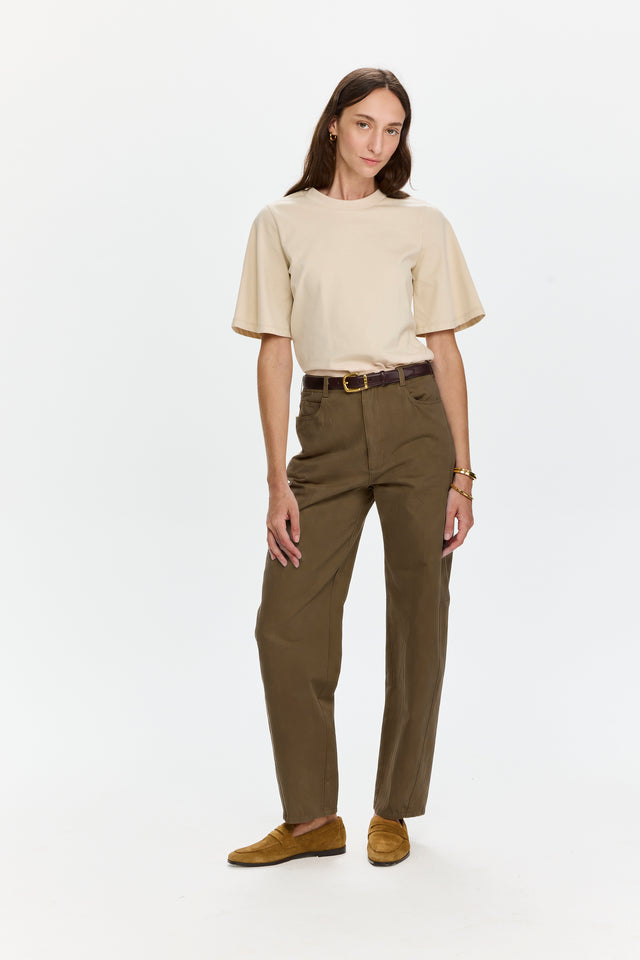 Barrel Leg Pants Olive