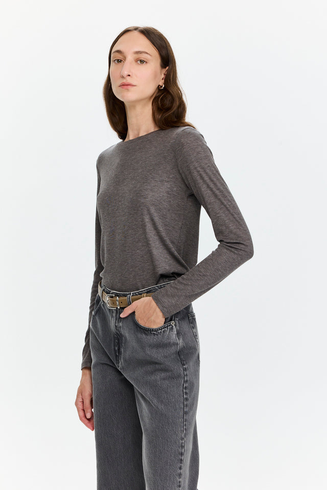 Mili Tencel Silk Top Grey