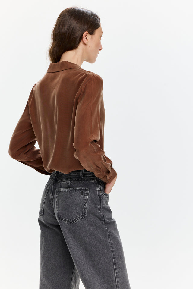 Cupro Blouse Brown