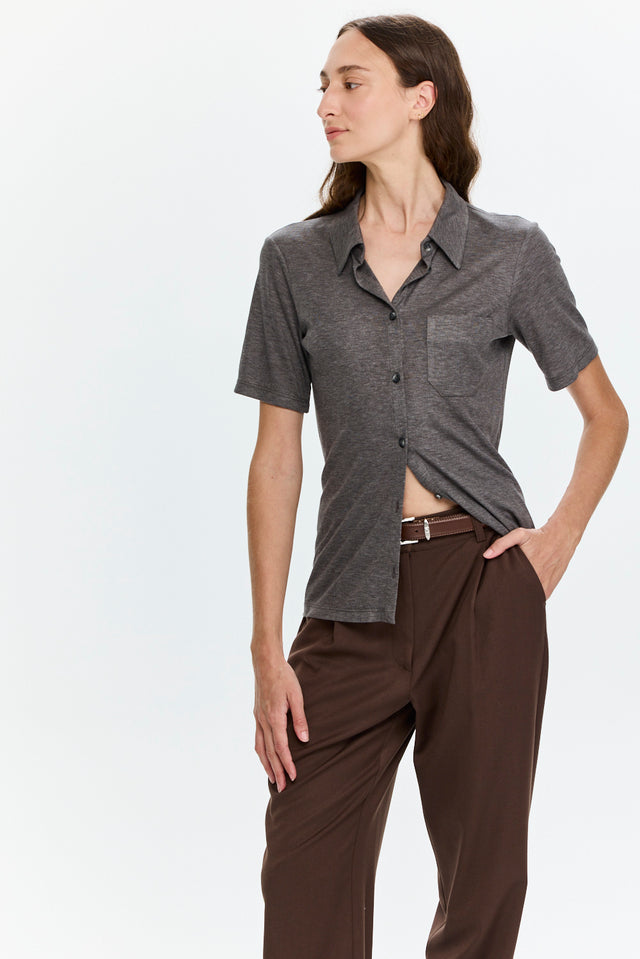 Alison Soft Blouse Dark Grey