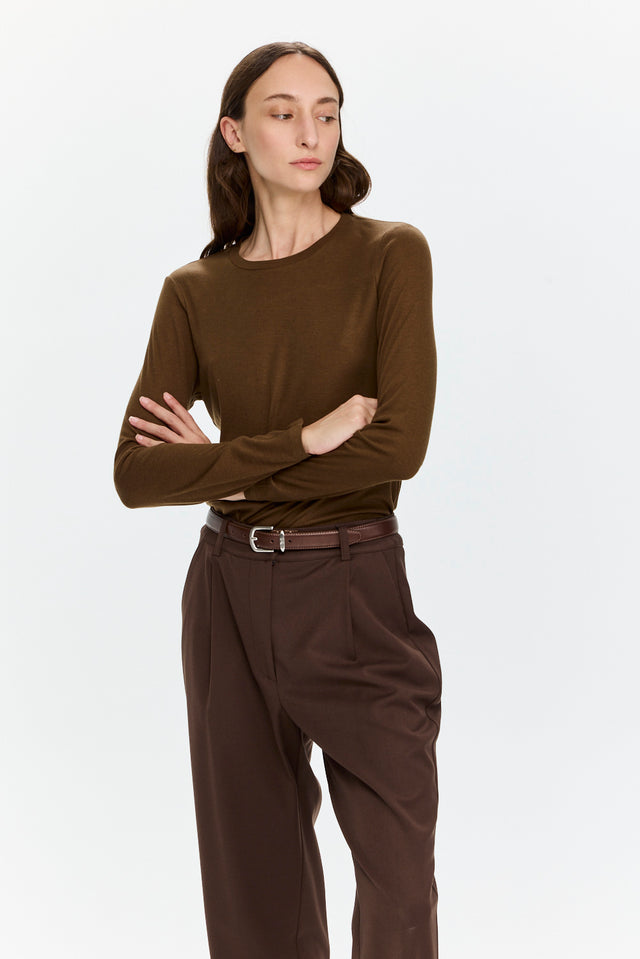 Mili Tencel Silk Top Brown
