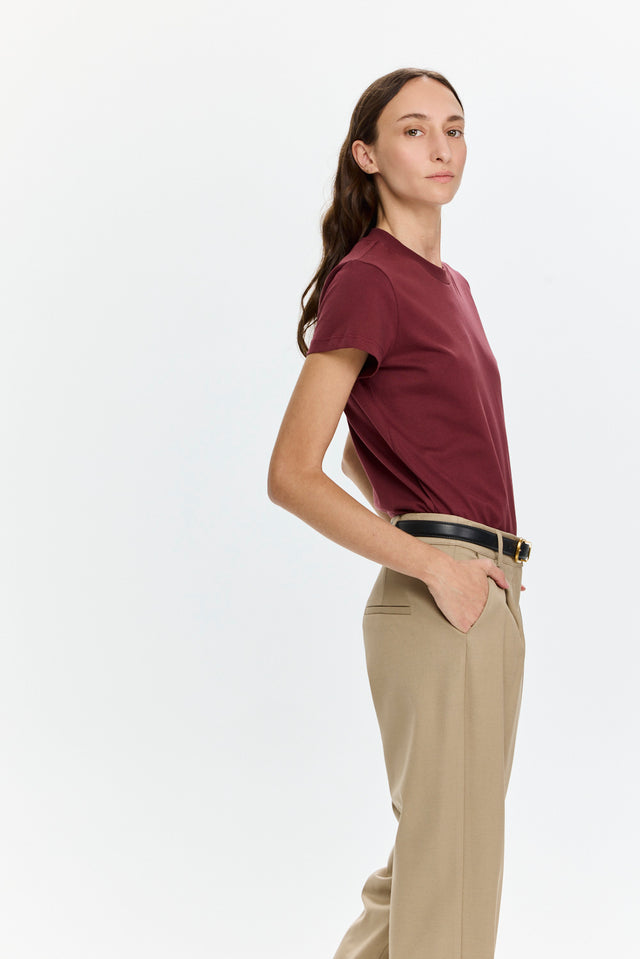 Tres fitted T Bordeaux