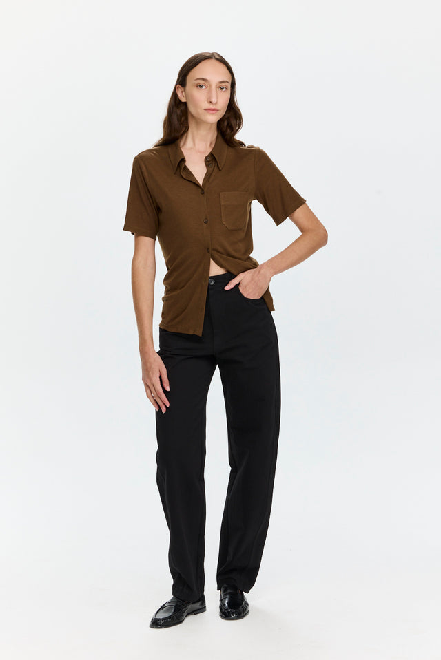 Barrel Leg Pants Black