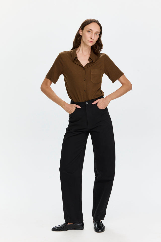 Barrel Leg Pants Black