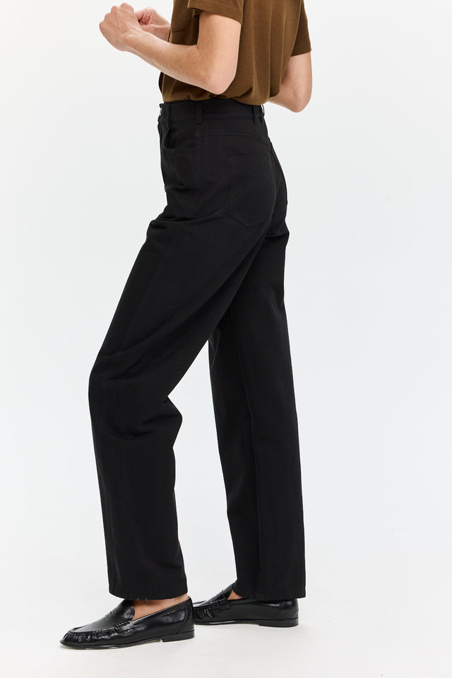 Barrel Leg Pants Black