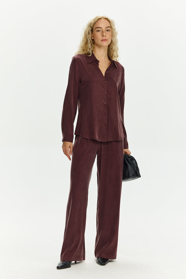 Cupro Blouse Bordeaux