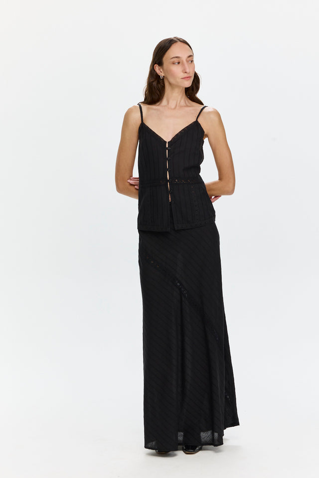 Camille Lace Skirt Black