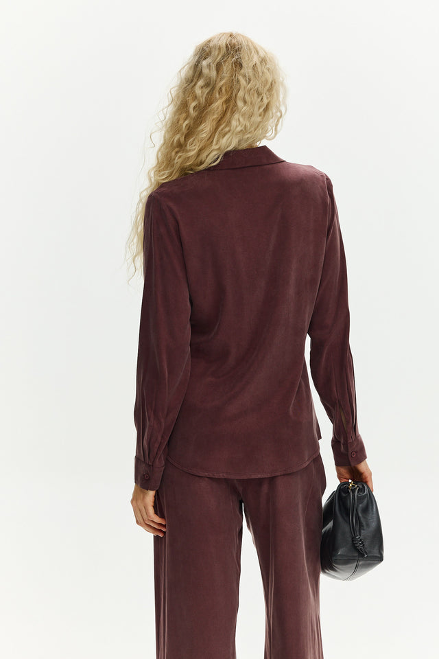 Cupro Blouse Bordeaux