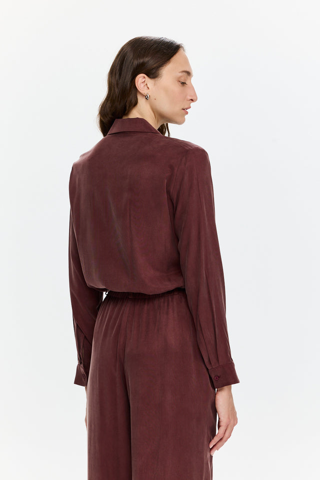 Cupro Blouse Bordeaux
