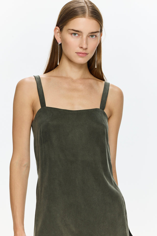 Margot Cupro Top Olive