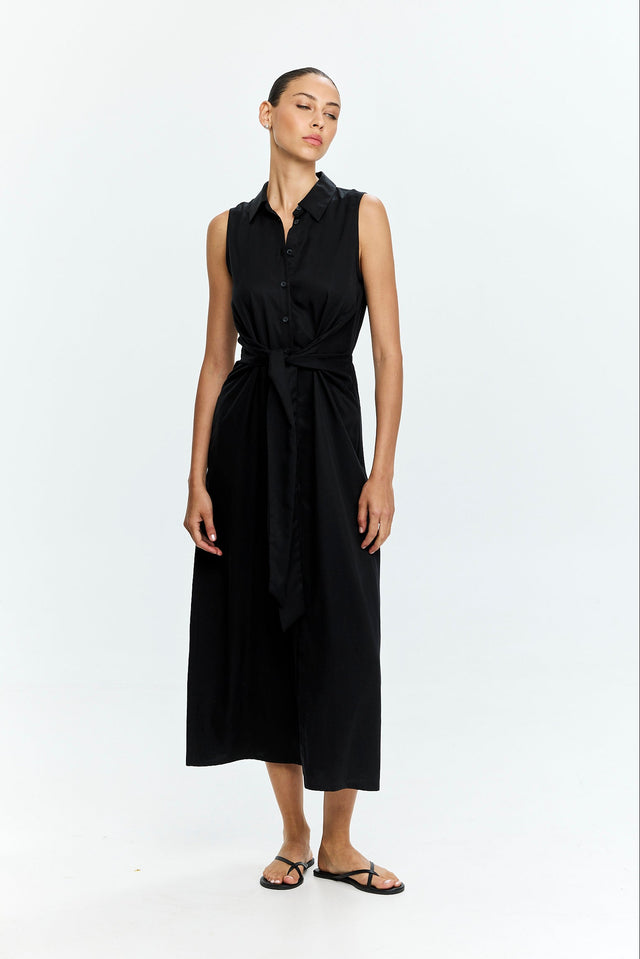 Sean Tie Dress Black