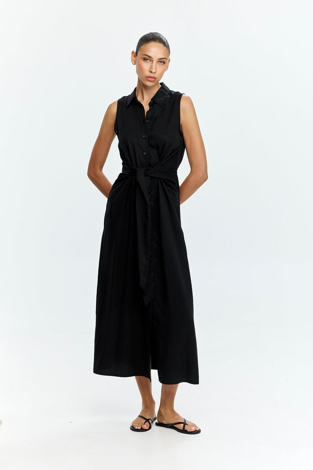 Sean Tie Dress Black