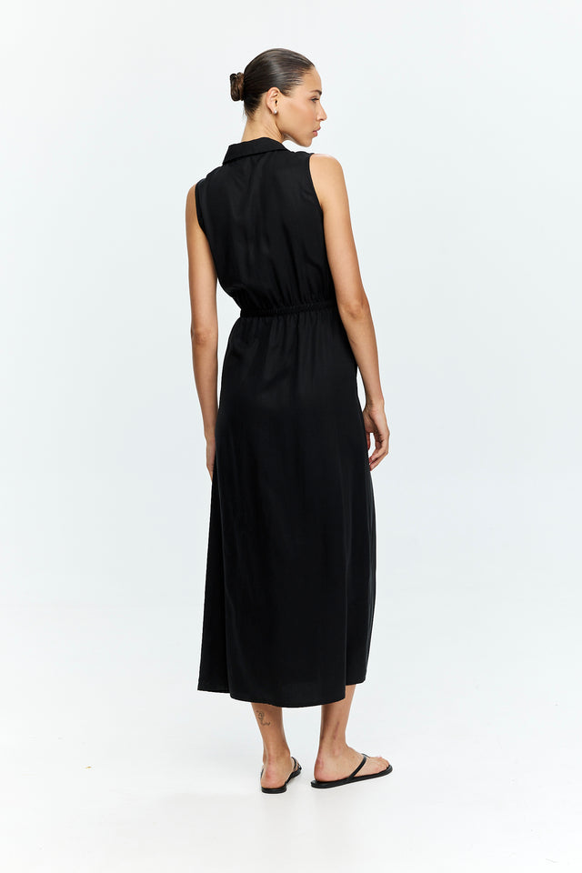 Sean Tie Dress Black