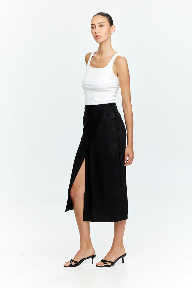 Harper Wrap Skirt Black