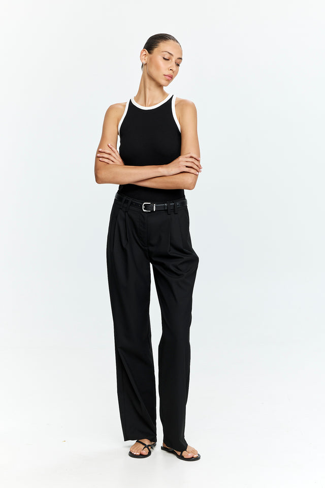 Noah Semi Tailored Pants Black