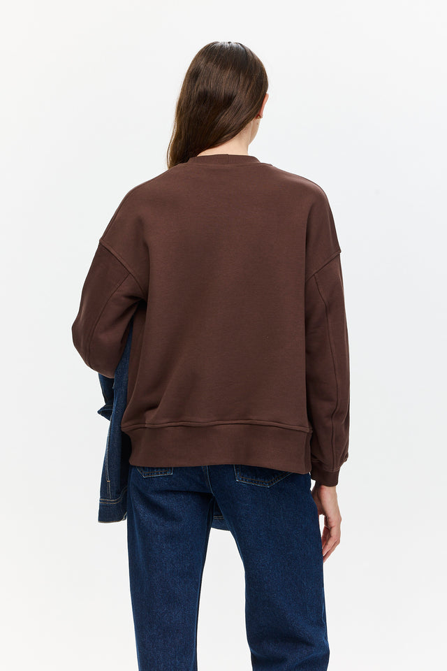 Birds Sweatshirt Brown