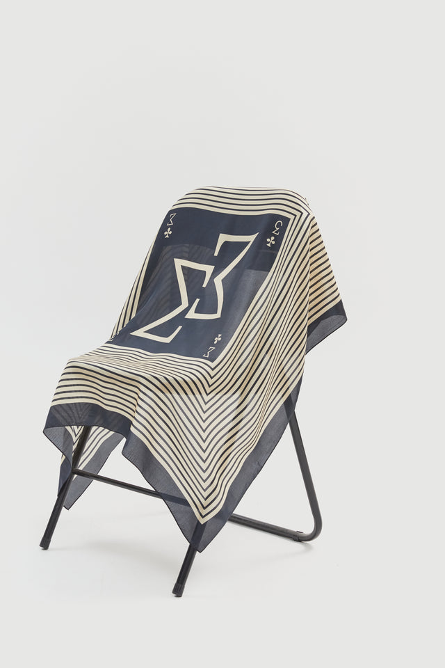 Stripes Large Black Scarf