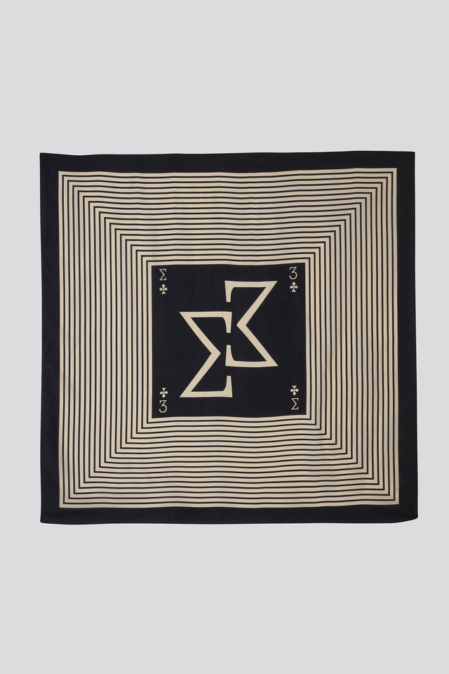 Stripes Large Black Scarf