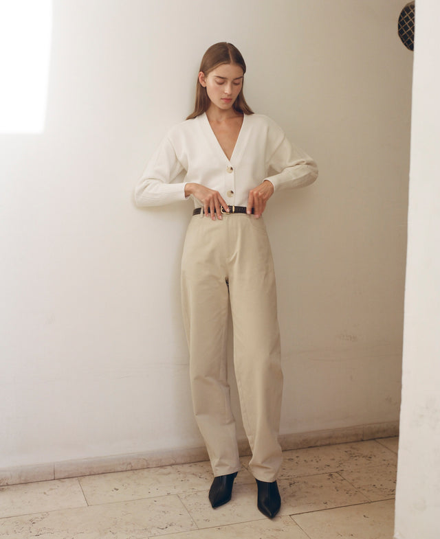 Barrel Leg Pants Sage Beige