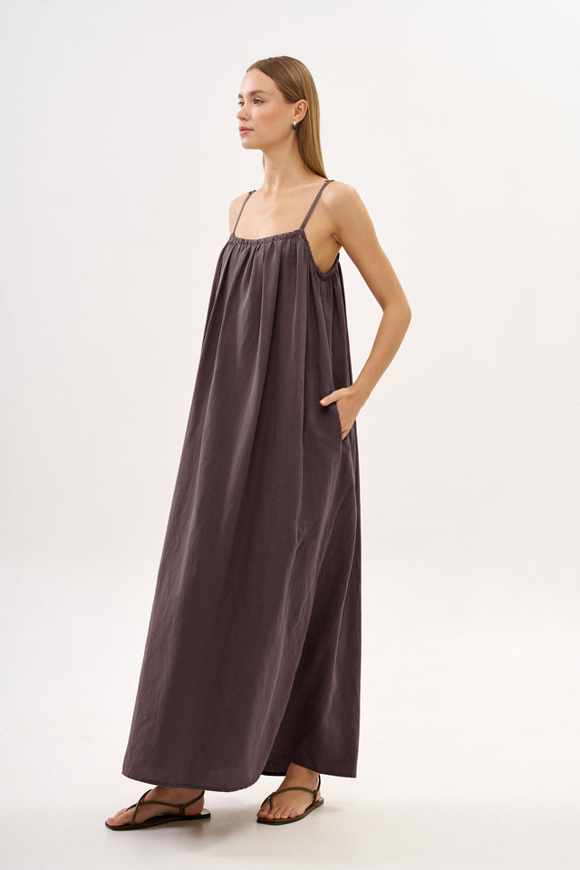 Audrey Dress Dusty Brown