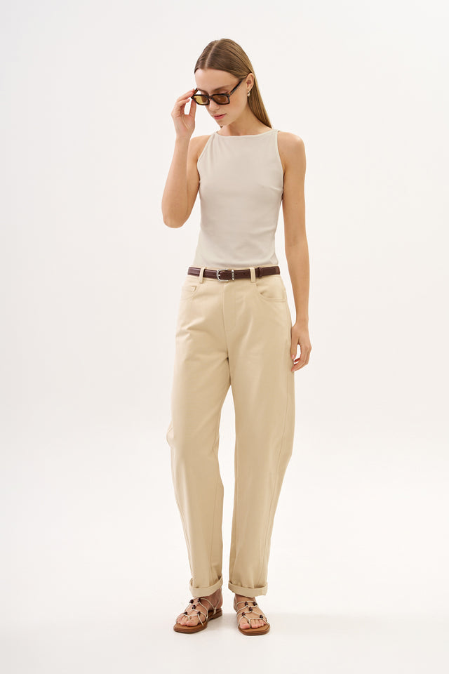 Vera Rib Tank Top Oat