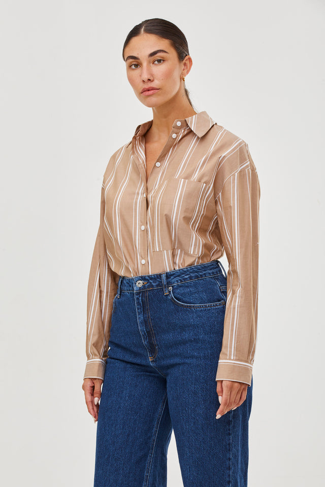Andy Blouse Brown Stripes